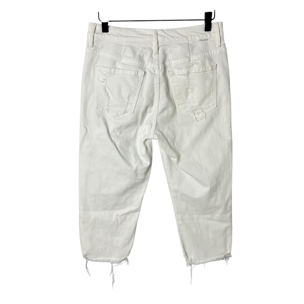 MOTHER The Almost Saint Innocent White Crop Jeans Size 27 Distressed - Picture 3 of 10
